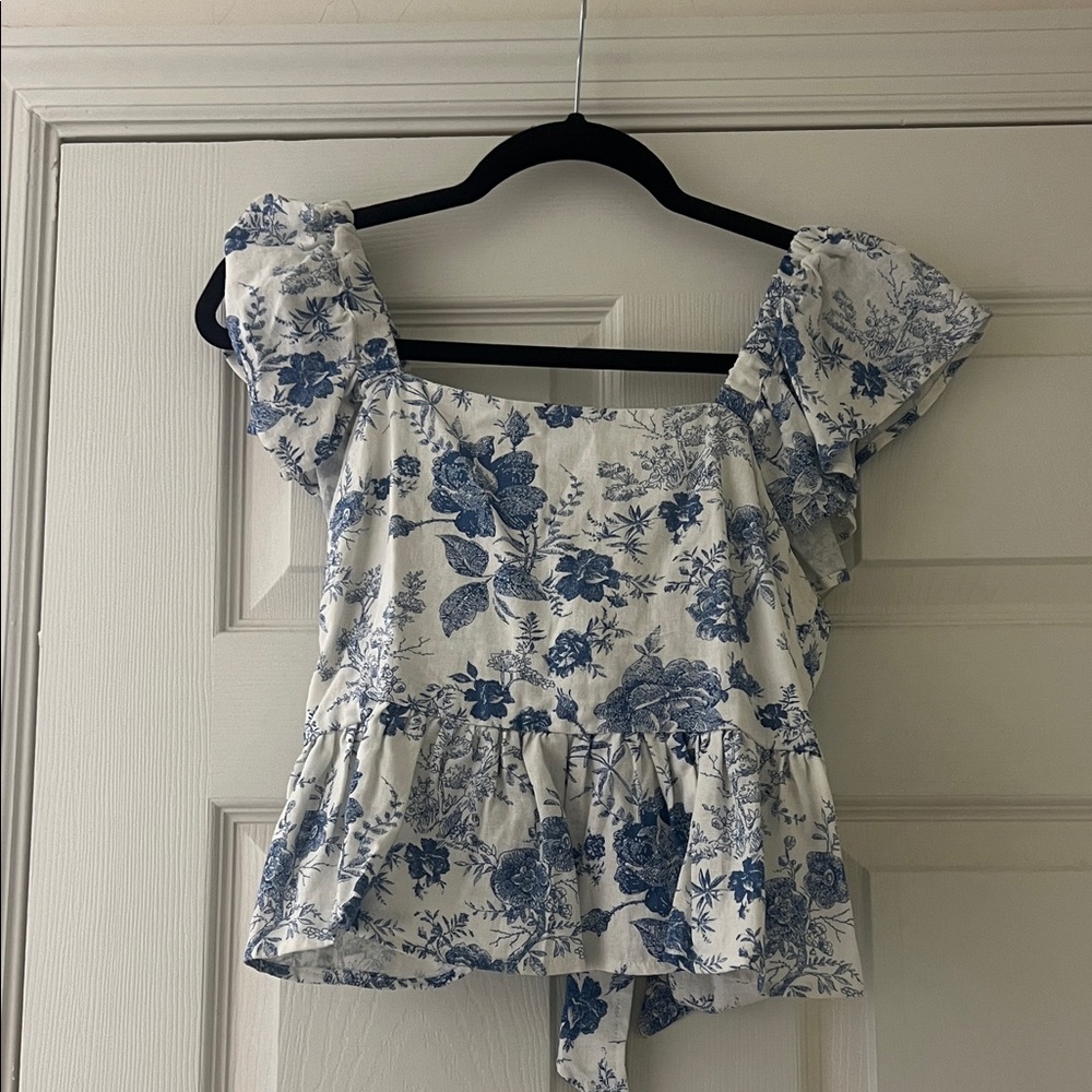 Miami Blue Floral Women's Blouse
